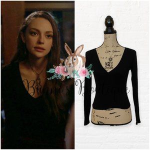 Hope Mikaelson's H&M Black Ribbed Top Legacies
